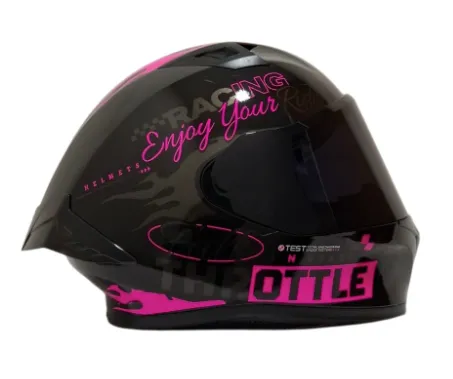 CASCO INTEGRAL ICH 503 FINYKIT NEGRO FUCSIA GRIS BRILLO VISOR NEGRO