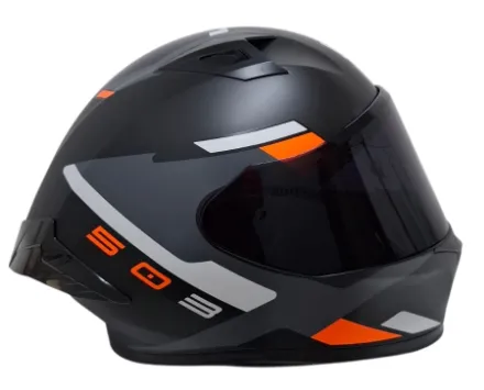 CASCO INTEGRAL ICH 503 NASUS NEGRO GRIS OSCURO NARANJA MATE VISOR NEGRO (S)