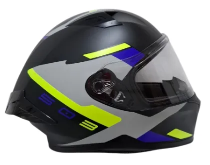 CASCO INTEGRAL ICH 503 NASUS NEGRO GRIS AZUL MATE VISOR TRANSPARENTE (S)