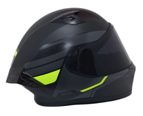 CASCO INTEGRAL ICH 503 BUNCH NEGRO GRIS OSCURO AMARILLO MATE VISOR NEGRO (S)