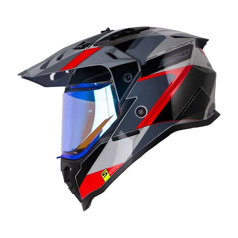 CASCO MULTIPROPOSITO SHAFT MX360 DOBLE VISOR MISHO GRIS GRIS OSCURO BRILLO