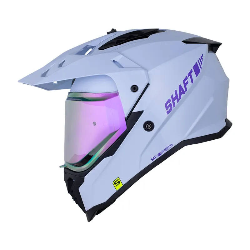 CASCO MULTIPROPOSITO SHAFT MX360 DOBLE VISOR SOLID MORADO CLARO MORADO BRILLO