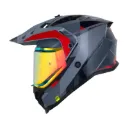 CASCO MULTIPROPOSITO SHAFT MX360 DOBLE VISOR KOSH GRIS ROJO BRILLO