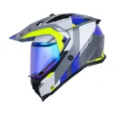 CASCO MULTIPROPOSITO SHAFT MX360 DOBLE VISOR KOSH GRIS AMARILLO BRILLO