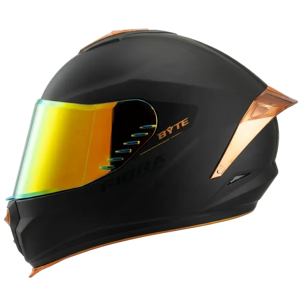 CASCO INTEGRAL FIBRA BYTE STREAM CHROMA ANTRACITE NARANJA MATE VISOR/SPOILER TITANIUM NARANJA