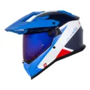 CASCO MULTIPROPOSITO SHAFT PRO MX400 DOBLE VISOR PROTON BLANCO PERLA AZUL BRILLO