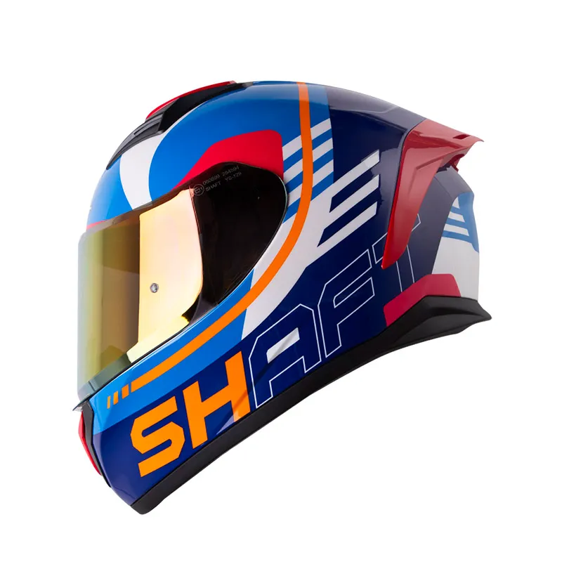 CASCO INTEGRAL SHAFT 582SP EVO ACENES BLANCO PERLA AZUL BRILLO (S)