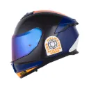 CASCO INTEGRAL LS2 808 STREAM II ARLEQUIN AZUL OSCURO NARANJA BRILLO