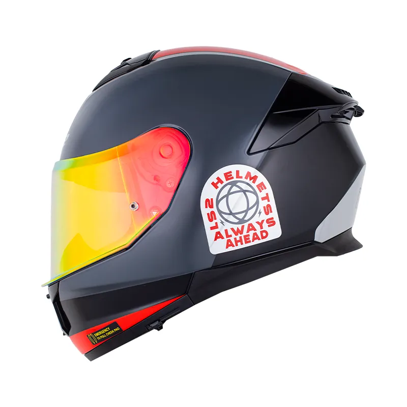 CASCO INTEGRAL LS2 808 STREAM II ARLEQUIN NEGRO ROJO BRILLO