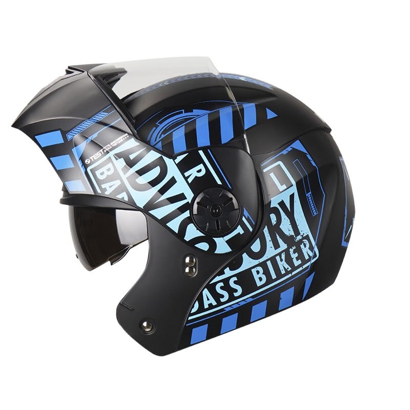 CASCO ABATIBLE ICH 3110DOT DOBLE VISOR PARENTAL NEGRO AZUL BRILLO