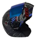 CASCO ABATIBLE ICH 3110 DOBLE VISOR LAP RUSH NEGRO AZUL OSCURO ROJO MATE VISOR AZUL