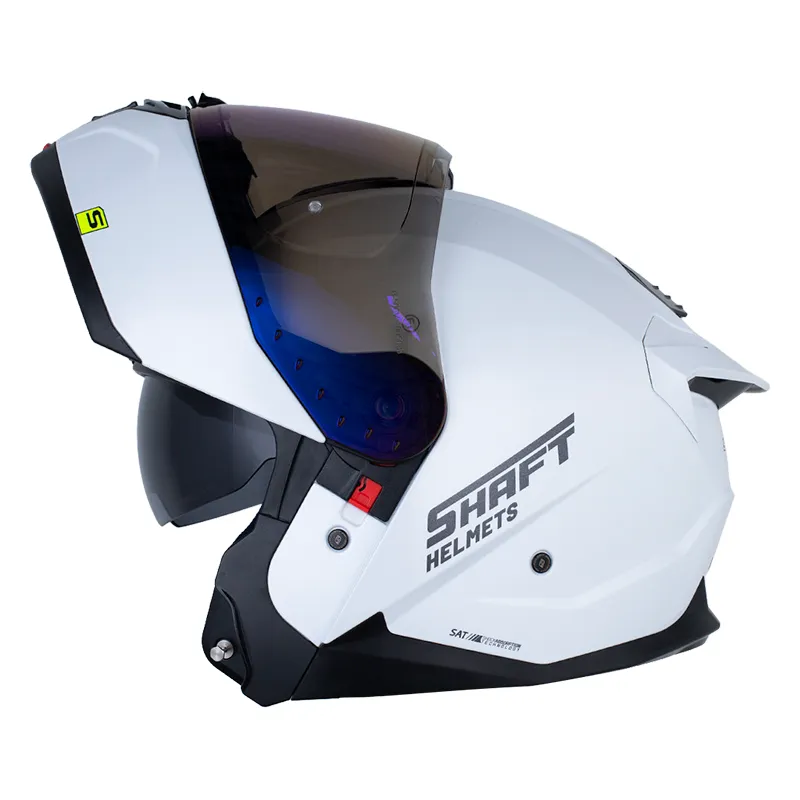 CASCO ABATIBLE SHAFT 3540 DOBLE VISOR SOLID BLANCO PERLA GRIS OSCURO