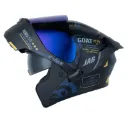 CASCO ABATIBLE X-ONE 3000 RS DOBLE VISOR IRON NEGRO DORADO MATE