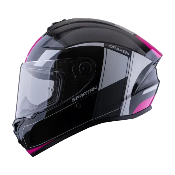 [579261] CASCO INTEGRAL SPARTAN DRAKEN VANCOUVER B18 NEGRO ROSADO BRILLO (S)