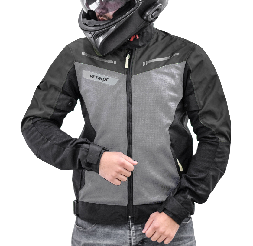 CHAQUETA CON PROTECCION VETROX STREET VERANO NEGRO GRIS CABALLERO