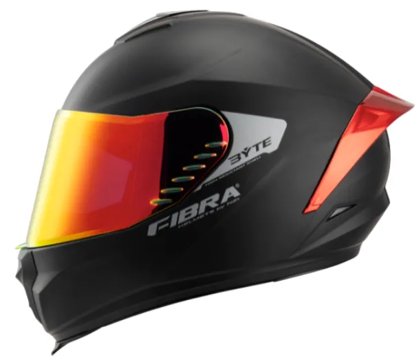 [150354A812V24S] CASCO INTEGRAL FIBRA BYTE STREAM NEGRO MATE VISOR/SPOILER TITANIUM ROJO (S)