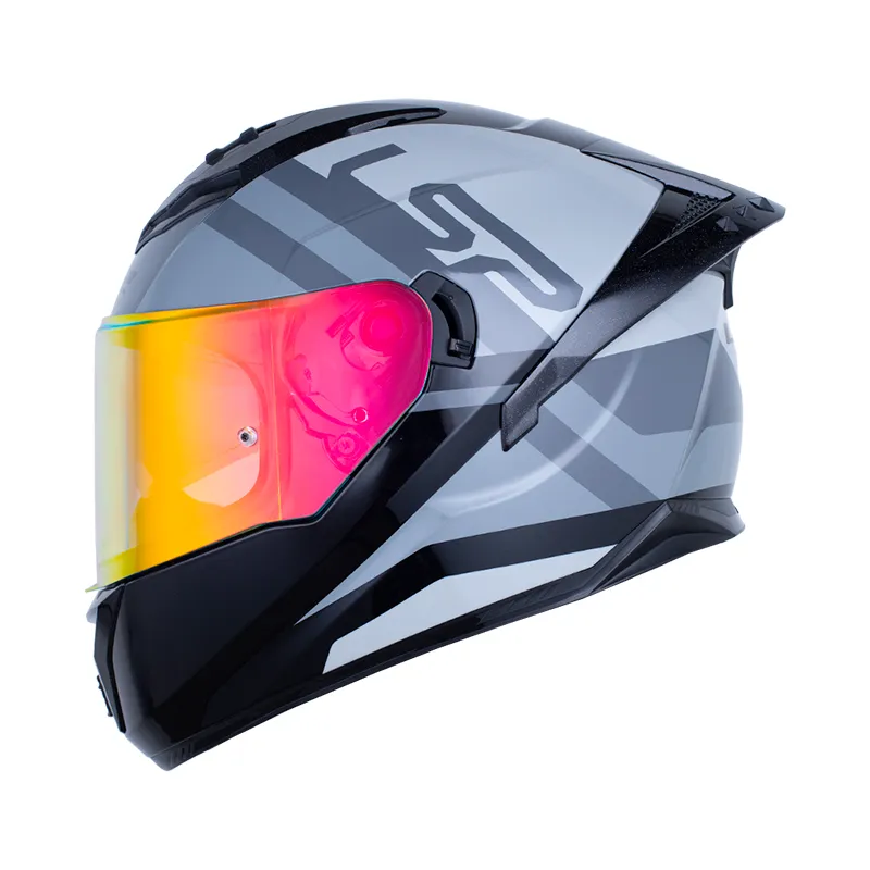 CASCO INTEGRAL LS2 806 DOBLE VISOR SEVEN GRIS OSCURO NEGRO BRILLO