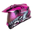 CASCO MULTIPROPOSITO HRO MX330 DOBLE VISOR ATTACK MORADO OSCURO FUCSIA MATE