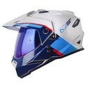 CASCO MULTIPROPOSITO HRO MX330 DOBLE VISOR DOWNHILL GRIS CLARO AZUL BRILLO