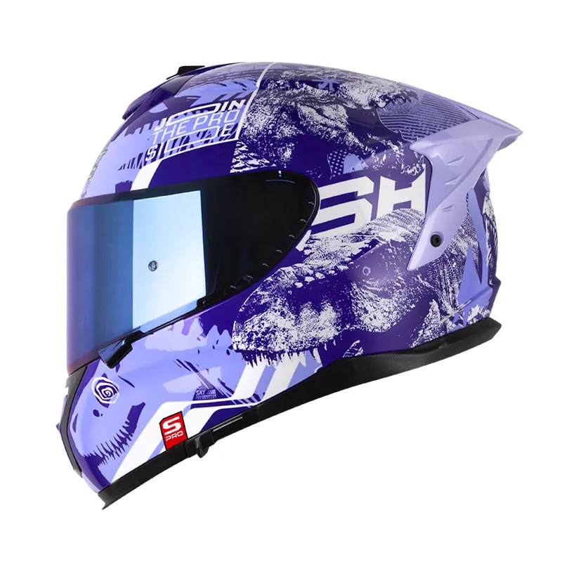 [190542] CASCO INTEGRAL SHAFT PRO 610 EVO DOBLE VISOR DINO MIX MORADO MORADO CLARO BRILLO (S)