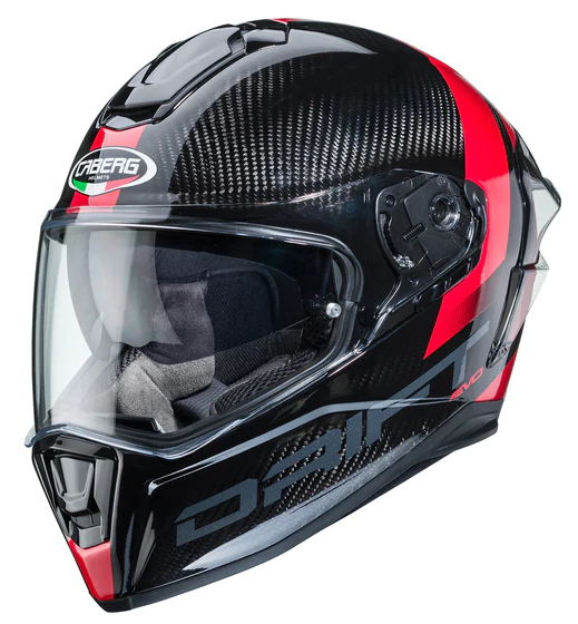CASCO INTEGRAL CABERG DRIFT EVO CARBON SONIC ANTRACITA ROJO BRILLO