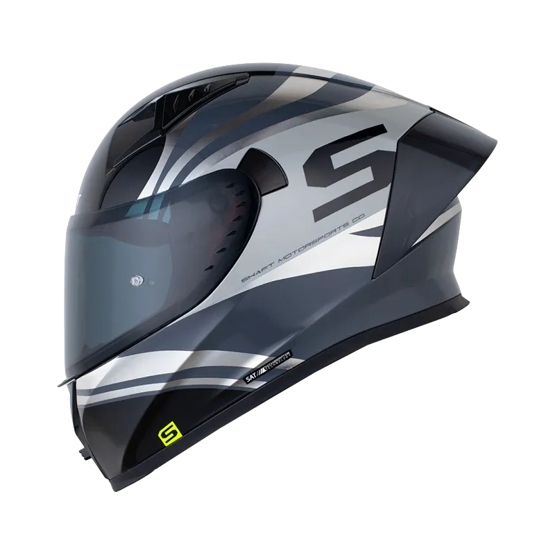 CASCO INTEGRAL SHAFT 526SP EVO CORNER GRIS OSCURO HOLOGRAFICO SILVER BRILLO (S)