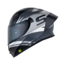 CASCO INTEGRAL SHAFT 526SP EVO CORNER GRIS OSCURO HOLOGRAFICO SILVER BRILLO