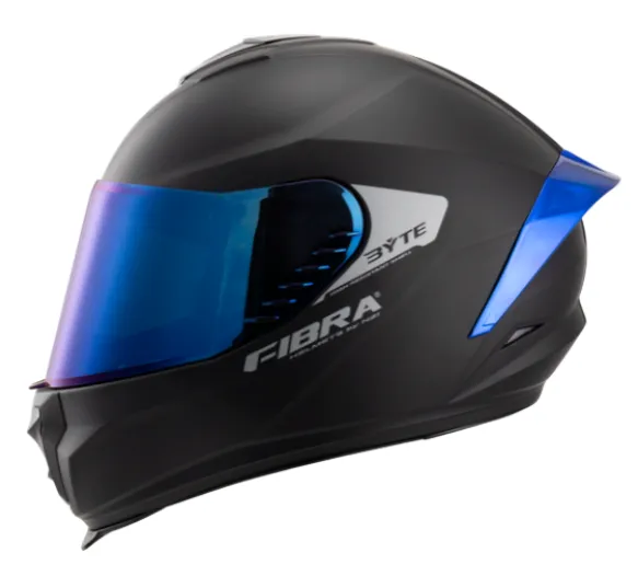[150354A813V3S] CASCO INTEGRAL FIBRA BYTE STREAM NEGRO MATE VISOR/SPOILER TITANIUM AZUL (S)