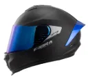 CASCO INTEGRAL FIBRA BYTE STREAM NEGRO MATE VISOR/SPOILER TITANIUM AZUL