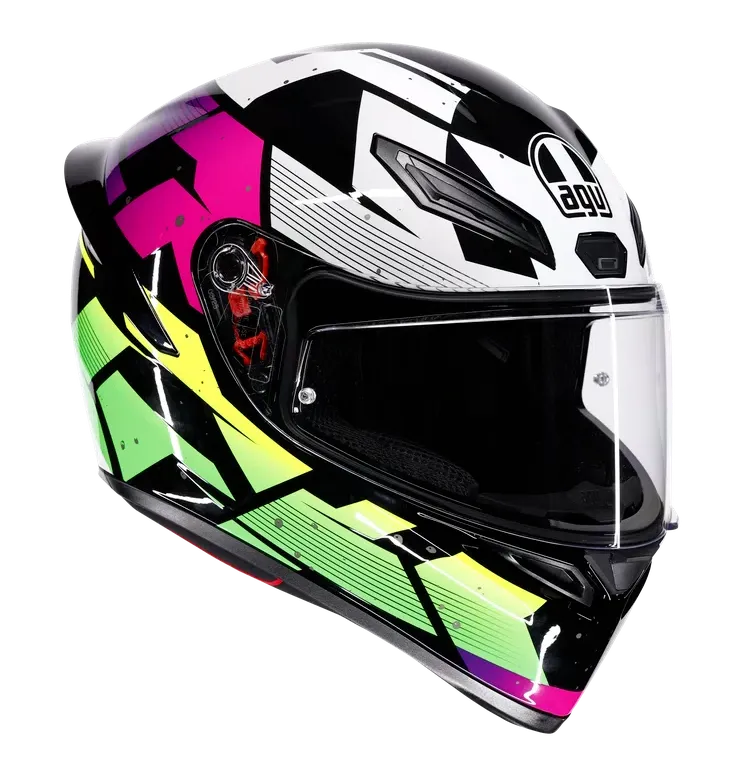 CASCO INTEGRAL AGV K1S PUNKPULSE NEGRO FULL COLOR BRILLO