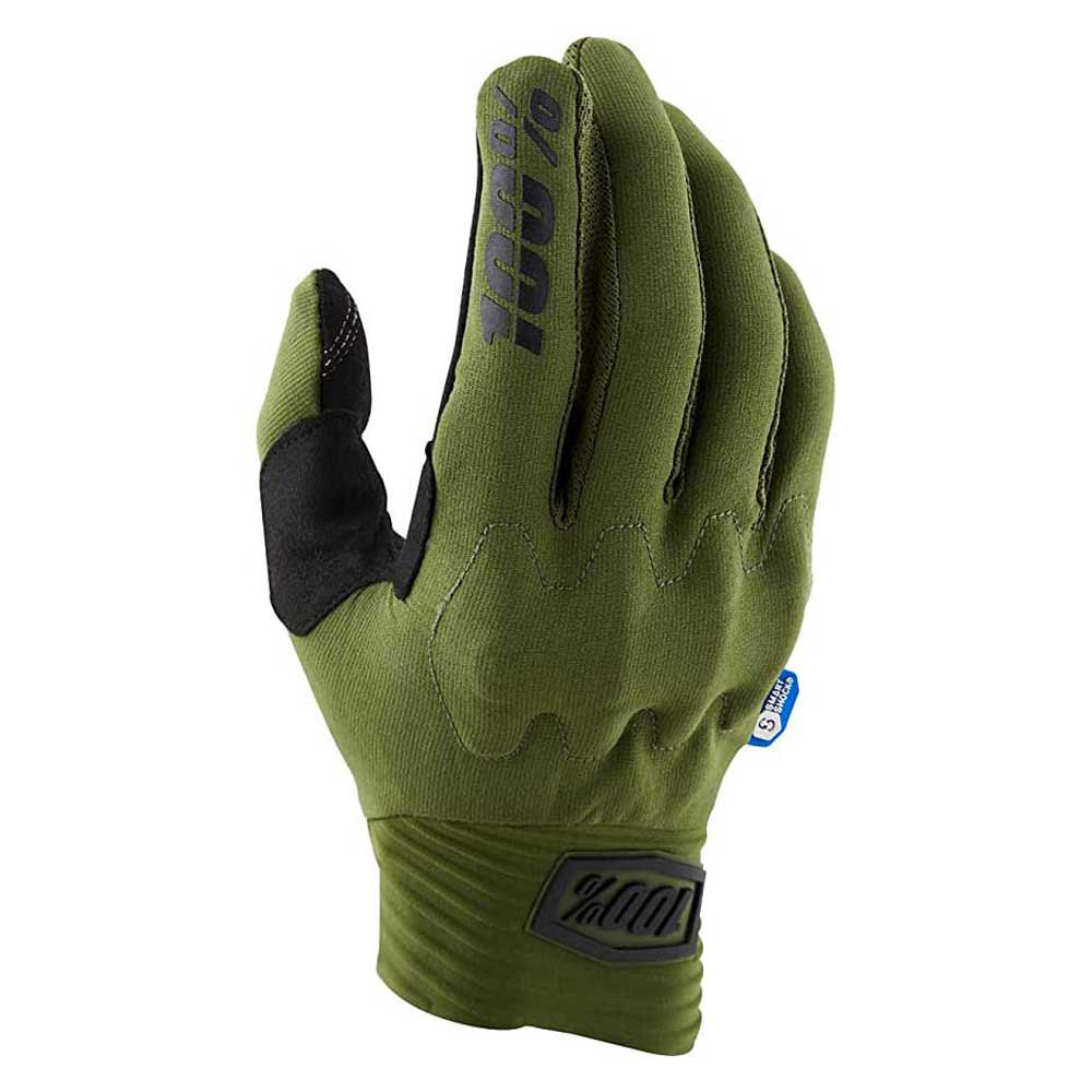 [841269186179] GUANTE CON PROTECCION 100% COGNITO D30 VERDE MILITAR (S)