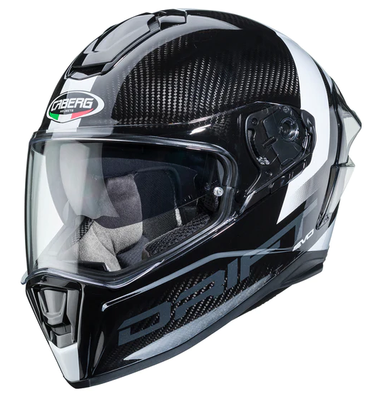 CASCO INTEGRAL CABERG DRIFT EVO CARBON SONIC ANTRACITA BLANCO BRILLO
