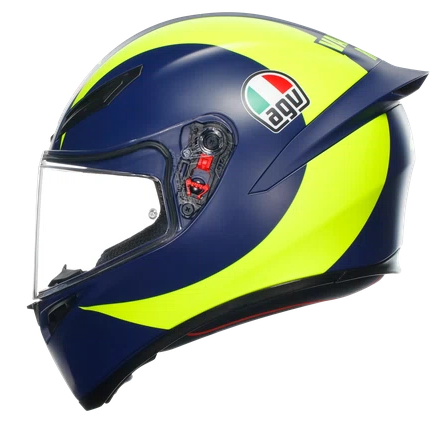 [8051019575418] CASCO INTEGRAL AGV K1 TOP SOLELUNA 2018 AZUL AMARILLO FLUOR MATE-INCLUYE PINLOCK (S)