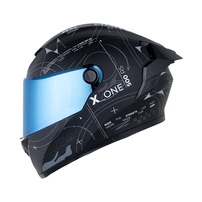 CASCO INTEGRAL X-ONE 500 RS WEB LOCK+ NEGRO GRIS OSCURO MATE
