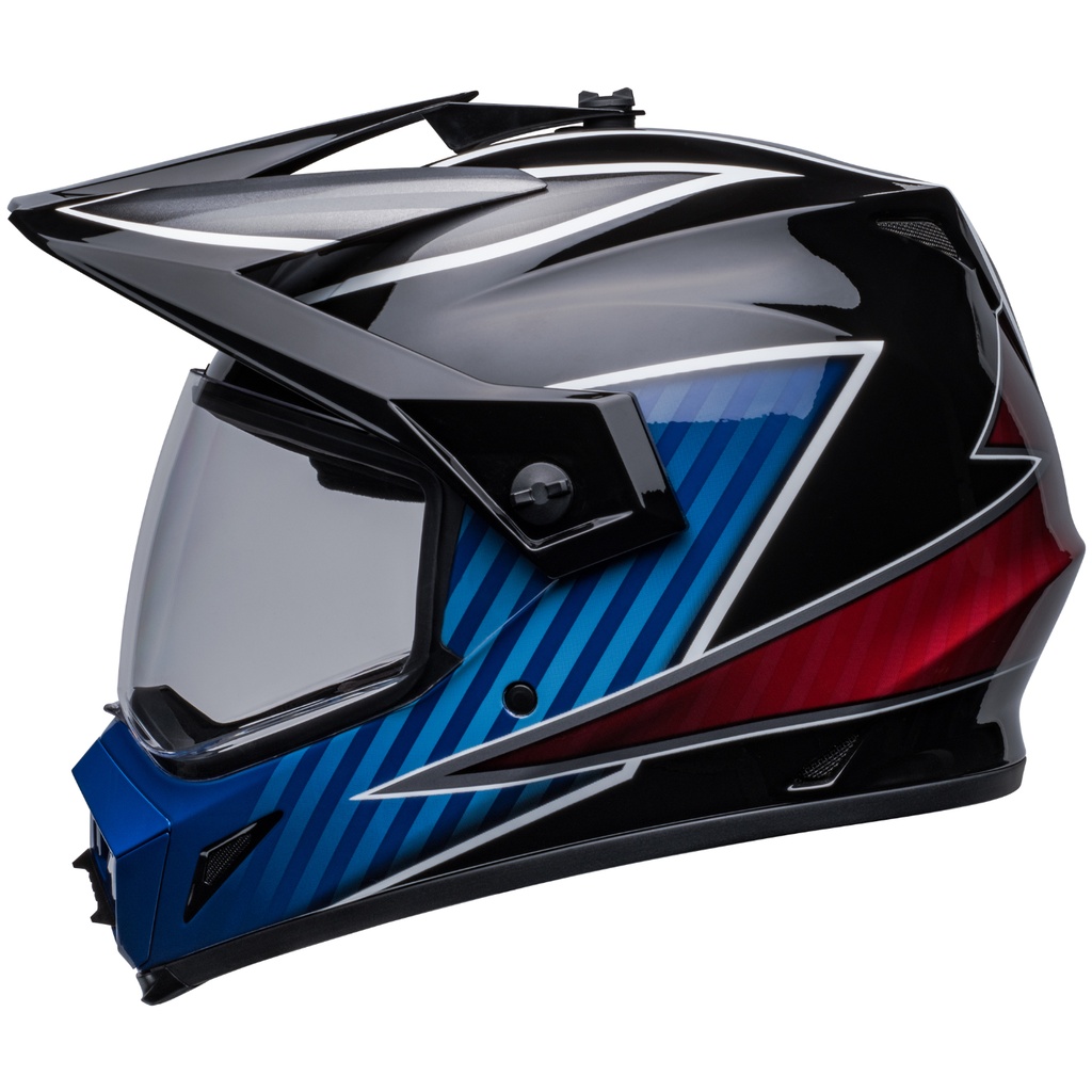 CASCO MULTIPROPOSITO BELL MX-9 ADVENTURE MIPS DLT NEGRO AZUL ROJO BRILLO (S)