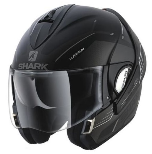 CASCO MODULAR SHARK EVOLINE GRIS NEGRO MATE