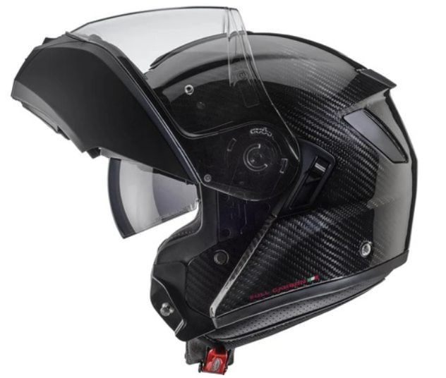 CASCO ABATIBLE CABERG LEVO DOBLE VISOR CARBON NEGRO BRILLO