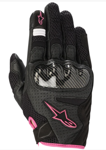 GUANTE CON PROTECCION ALPINESTARS SMX-1 AIR V2 NEGRO FUCSIA