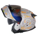 CASCO ABATIBLE SHAFT 3540 DOBLE VISOR THE WORLD GRIS CLARO NARANJA MATE