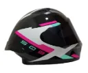 CASCO INTEGRAL ICH 503 NASUS NEGRO BLANCO TURQUESA BRILLO VISOR NEGRO