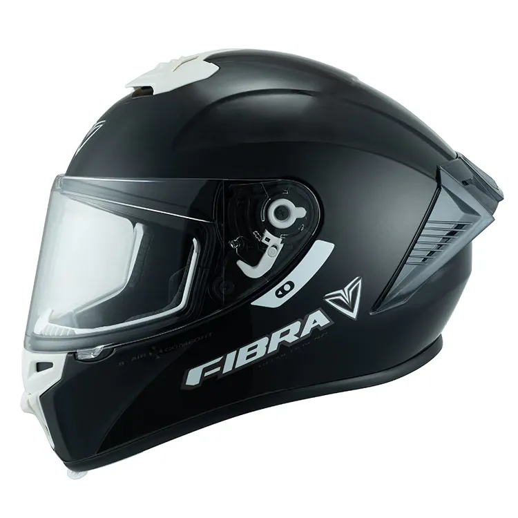 [150364A662V2S] CASCO INTEGRAL FIBRA GIGA 2 STREAM CHROMA NEGRO BLANCO BRILLO (S)