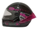 CASCO INTEGRAL ICH 501SP RUTERO NEGRO FUCSIA SILVER BRILLO VISOR TRANSPARENTE