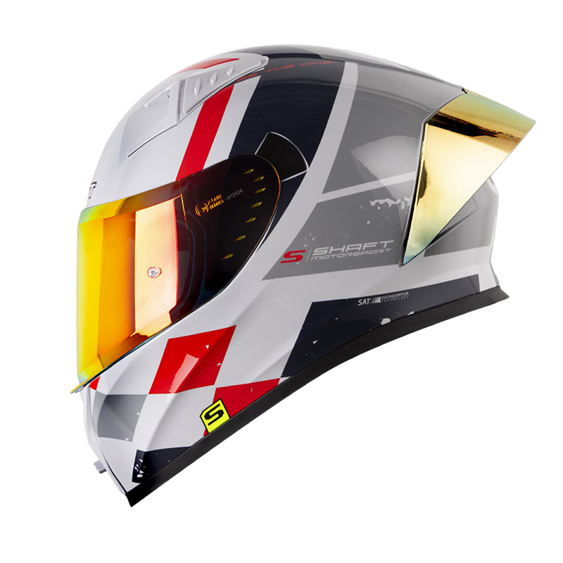 CASCO INTEGRAL SHAFT 526SP EVO BANDOX GRIS CLARO ROJO BRILLO