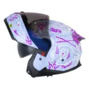CASCO ABATIBLE SHAFT 3540 DOBLE VISOR THE WORLD AZUL CLARO MORADO MATE