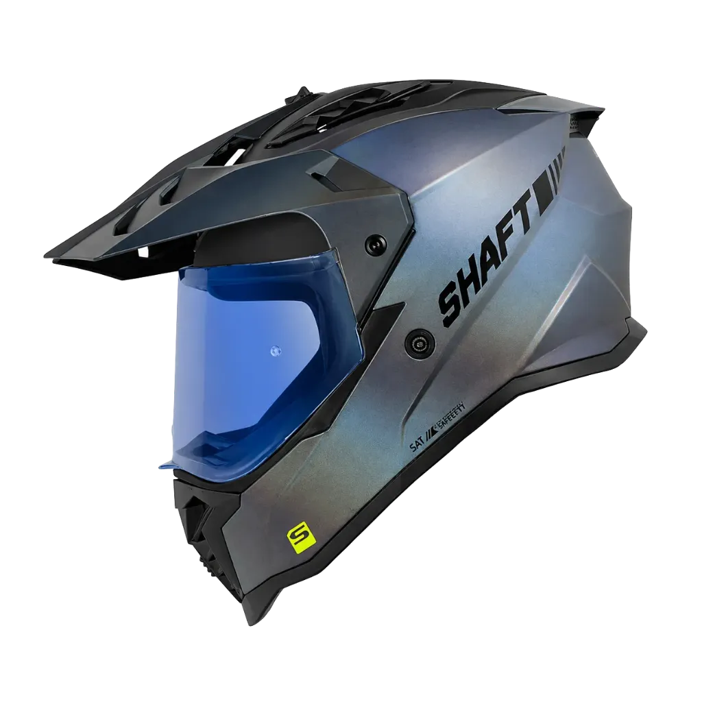 CASCO MULTIPROPOSITO SHAFT MX360 DOBLE VISOR SOLID CAMALEON NEGRO (S)