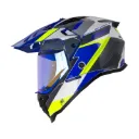 CASCO MULTIPROPOSITO SHAFT MX360 DOBLE VISOR MISHO BLANCO PERLA AZUL BRILLO