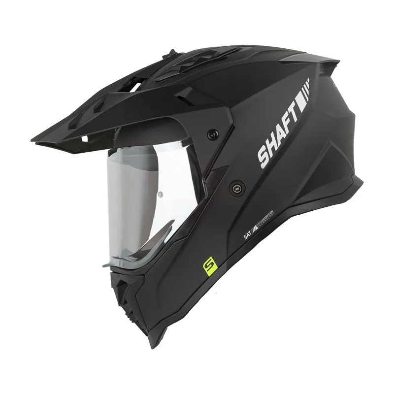 CASCO MULTIPROPOSITO SHAFT MX360 DOBLE VISOR SOLID NEGRO SILVER MATE