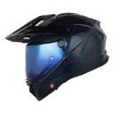 CASCO MULTIPROPOSITO SHAFT PRO MX480 CARBONO SOLID AZUL CLARO SILVER BRILLO