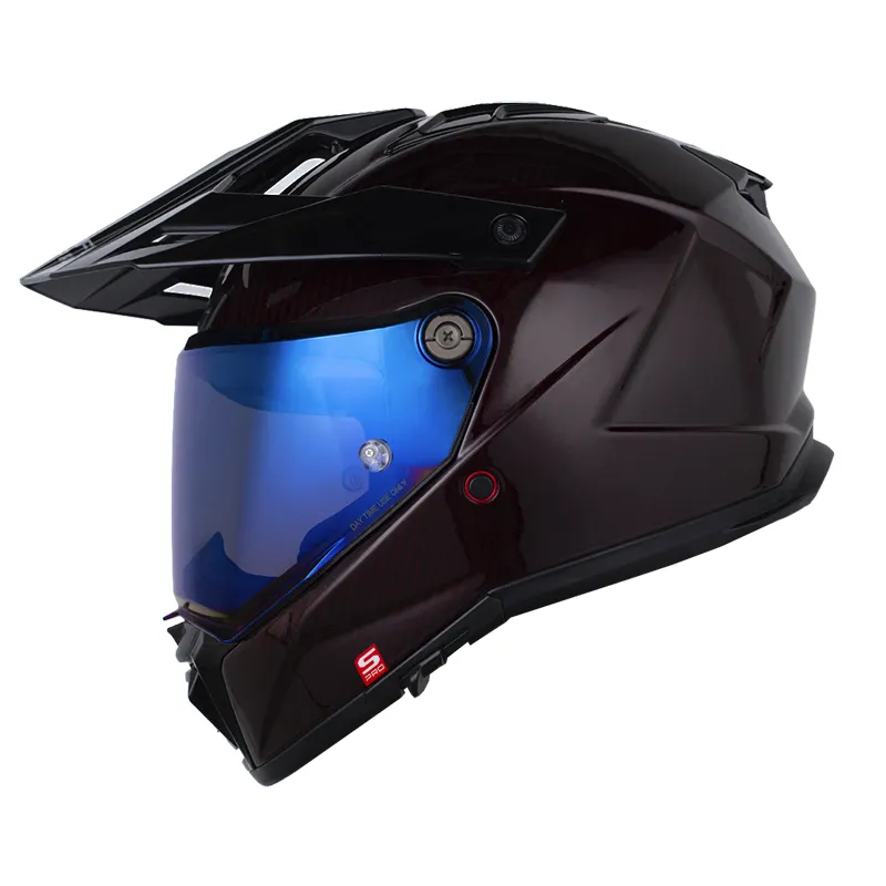 [187383] CASCO MULTIPROPOSITO SHAFT PRO MX480 CARBONO SOLID ROJO SILVER BRILLO (S)