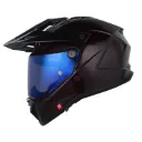 CASCO MULTIPROPOSITO SHAFT PRO MX480 CARBONO SOLID ROJO SILVER BRILLO